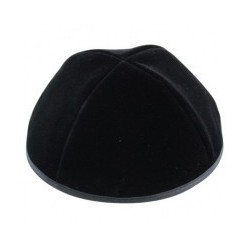 Kippa noir en velours