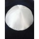 Kippa blanche satinée lisière argent