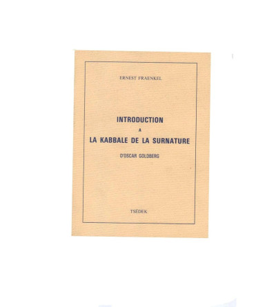 Introduction à la Kabbale de la surnature d'Oscar Goldberg Emmanuel Levyne 