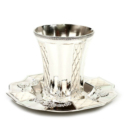 Verre de Kiddouch sans pied chromé argent