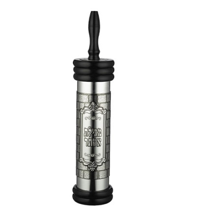 Boitier pour Meguilat Esther en bois avec plaque argenté - (pour Parchemin 39cm)