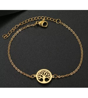 Bracelet arbre de vie couleur or