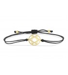 Bracelet fil noir - etoile de David or