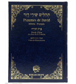 Psaumes de David - Hébreu Français - bleu or