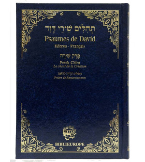 Psaumes de David - Hébreu Français - bleu or