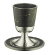 Verre de Kiddouch avec effet marbre noir