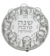 Plateau du Seder de Roch Hachana avec pierres argenté